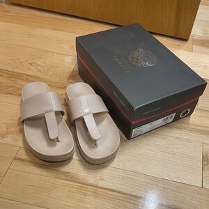 Vince Camuto Light Tan Slide Sandals